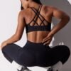 Constant - Scoop Neck Multi Strap Sports Bra in Black - Image 8